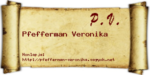 Pfefferman Veronika névjegykártya